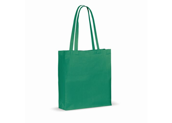 Sac cabas coton recyclé et soufflet 140g personnalisable Vert foncé